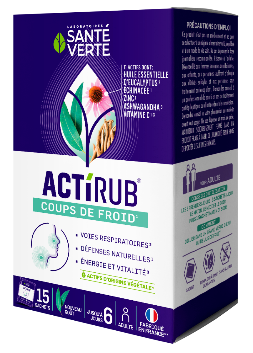 Actirub coups de froid Santé verte - boîte de 15 sachets