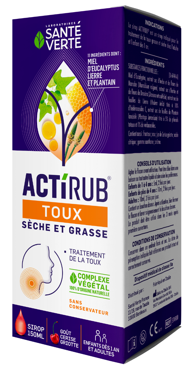 Actirub Toux Sèche et Grasse Santé Verte - flacon de 150 ml