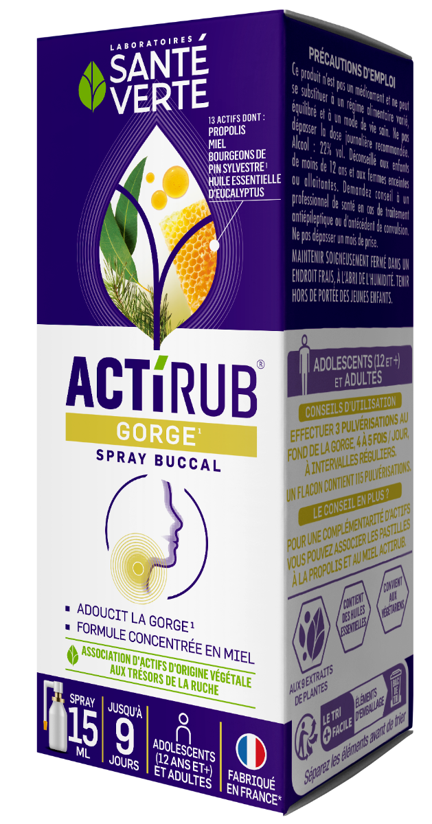 Actirub gorge Spray buccal Santé Verte - spray de 15ml