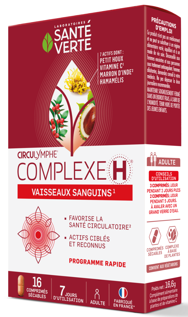 Circulymphe Complexe H Circulation Sanguine Sant&eacute; Verte - bo&icirc;te de 16 comprim&eacute;s