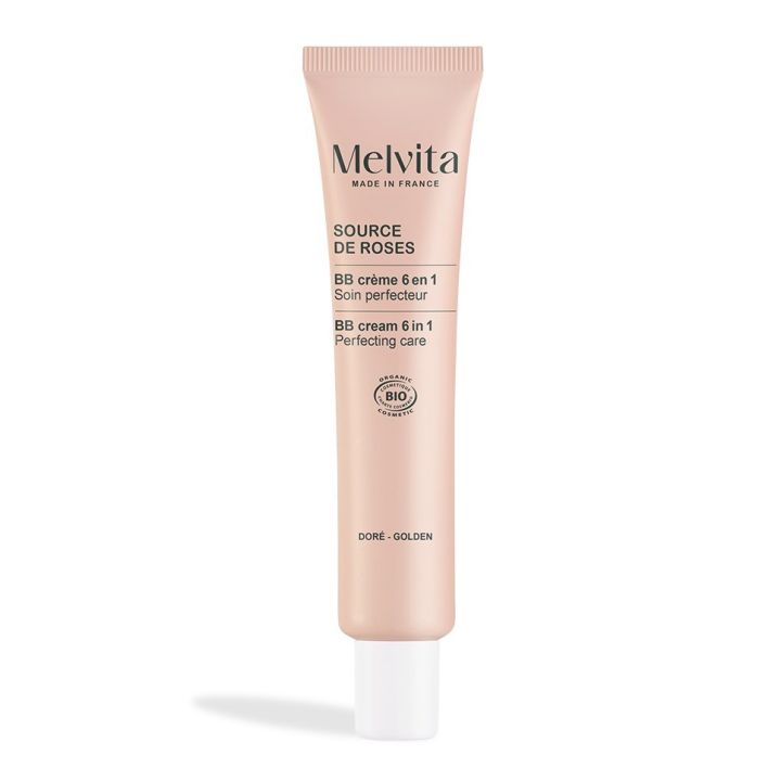 Source de Roses BB crème 6en1 bio teinte doré Melvita - tube de 40ml
