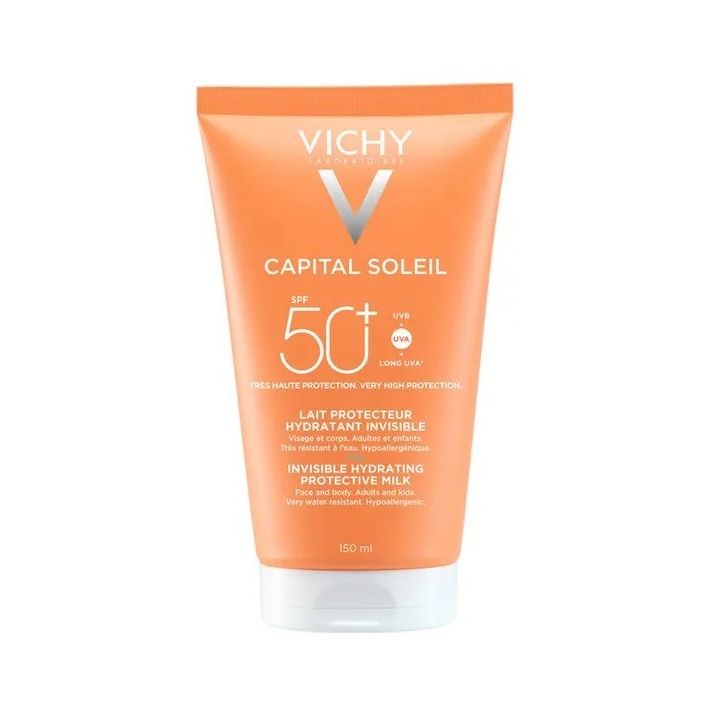 Capital Soleil Lait protecteur hydratant invisible SPF50+ Vichy - tube de 150ml