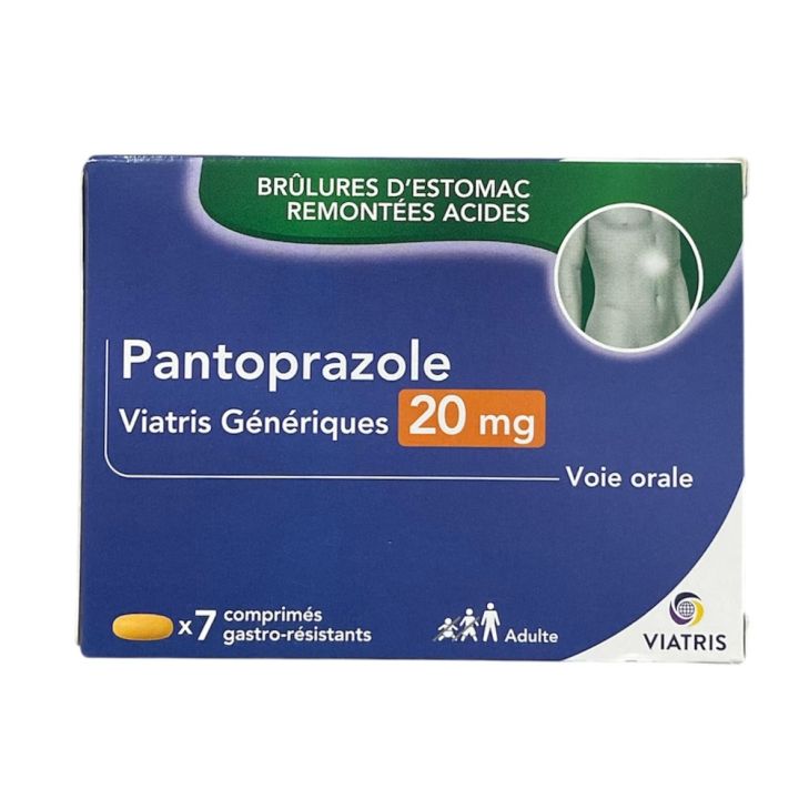 Pantoprazole 20mg Viatris Génériques - boite de 7 comprimés