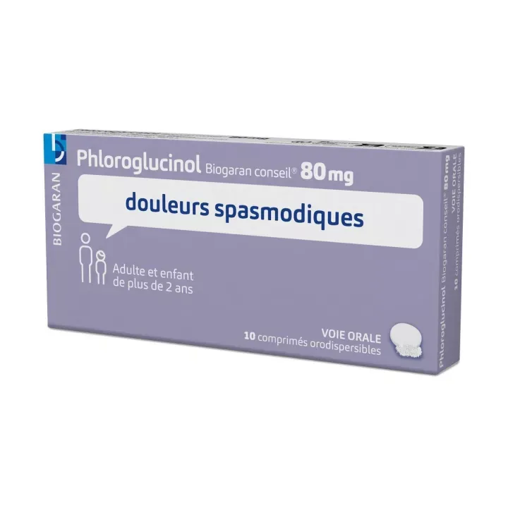 Phlorogluciol 80mg douleurs spasmodiques Biogaran - boite de 10 comprimés