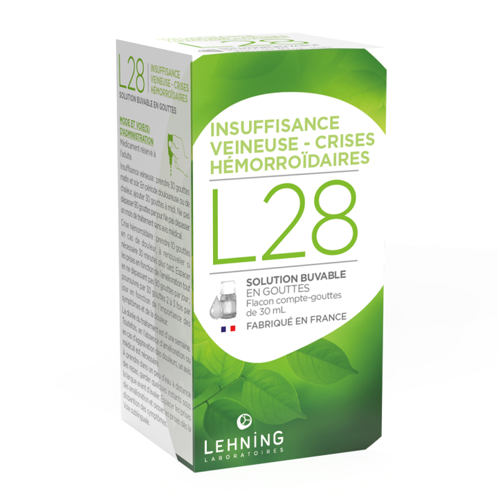 L28 troubles veineux Lehning - flacon compte-gouttes de 30ml