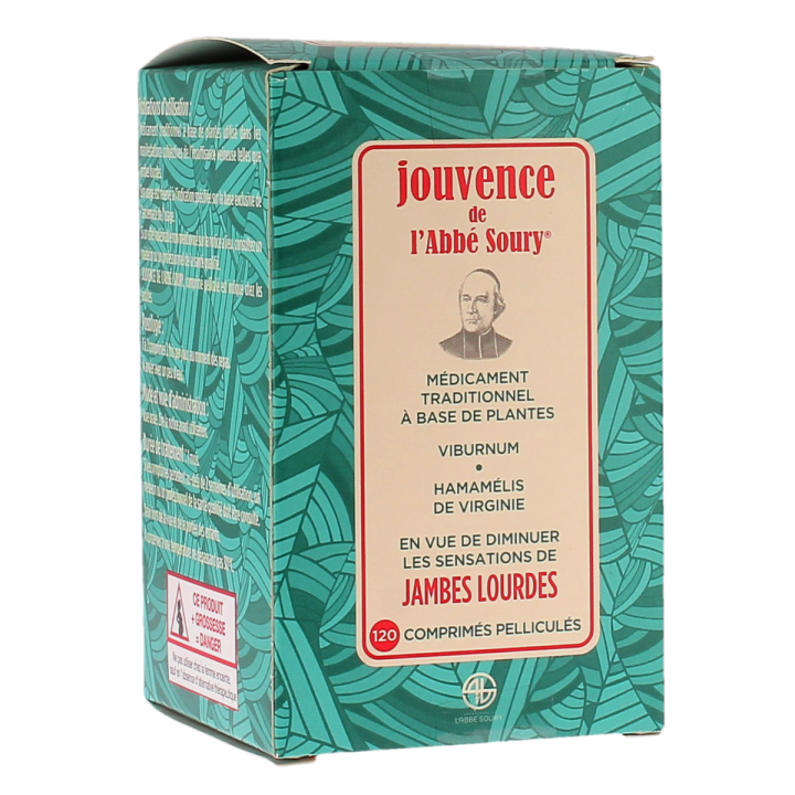 Jambes lourdes Jouvence de l'Abbé Soury - boîte de 120 comprimés pelliculés