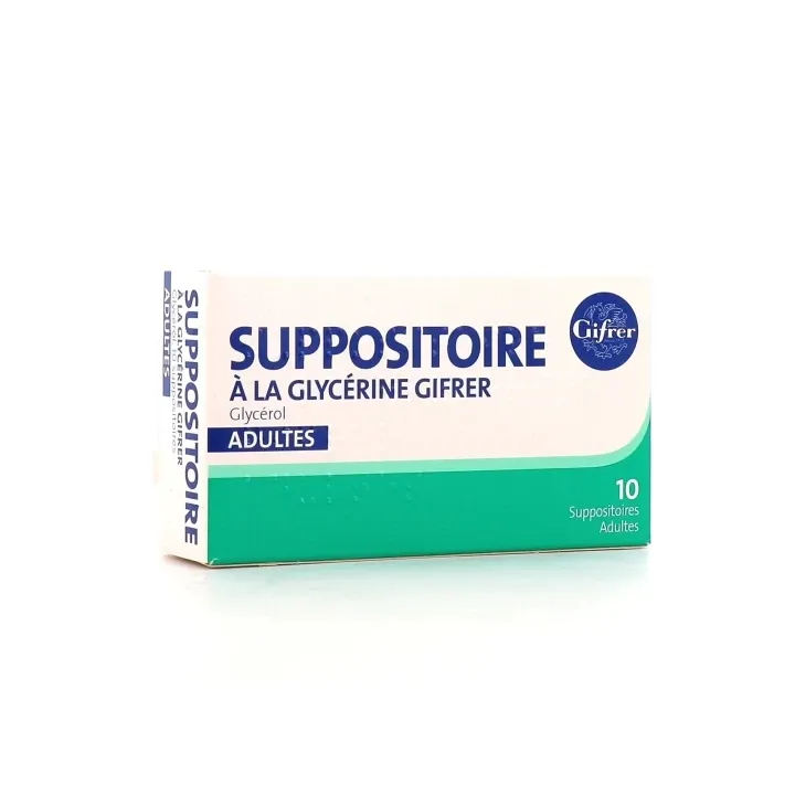 Suppositoire à la glycérine adultes Gifrer - boîte de 10 suppositoires
