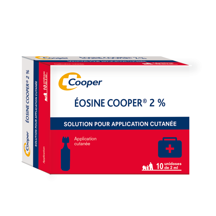 Eosine cooper 2% solution pour application cutanée - 10 unidoses de 2 ml