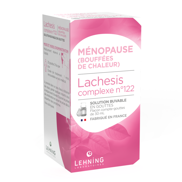 Lachesis complexe n°122 ménopause Lehning - flacon compte-gouttes de 30ml