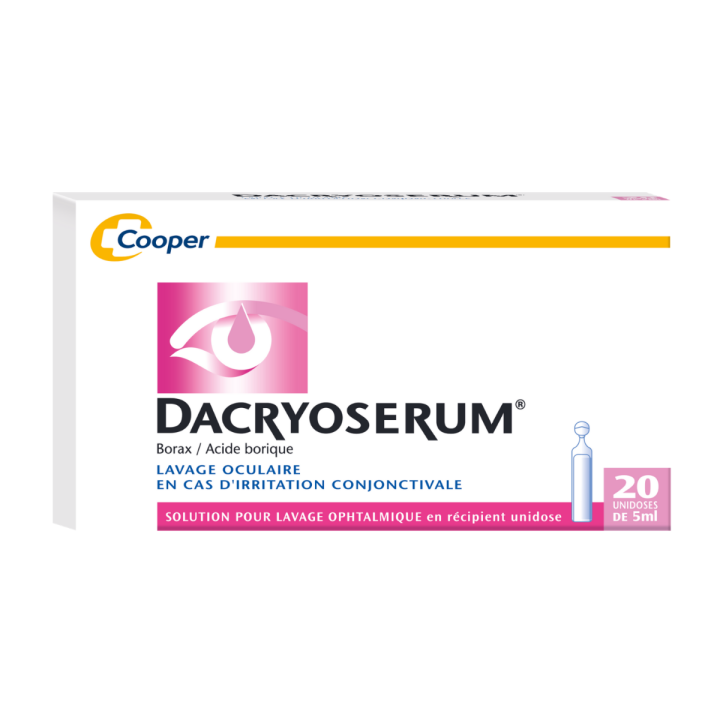 Dacryoserum solution pour lavage ophtalmique en récipient unidose - boîte de 20 récipients