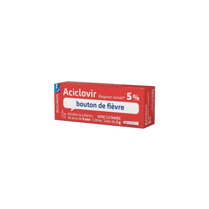 Aciclovir Biogaran conseil 5% crème - tube de 2 g