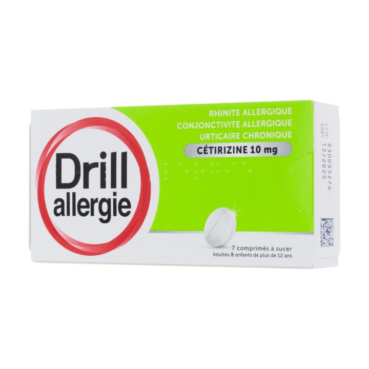Drill Allergie Cétirizine 10mg - 7 comprimés à sucer