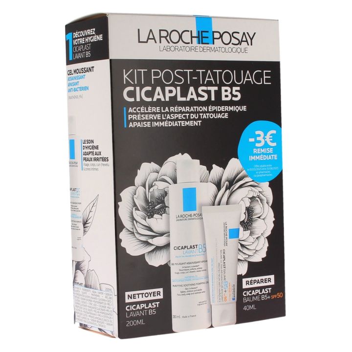 Kit post-tatouage Cicaplast B5 La Roche-Posay - coffret de 2 produits 