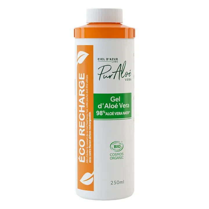 Gel 98% d'aloe vera bio Pur Aloé - éco-recharge de 250 ml