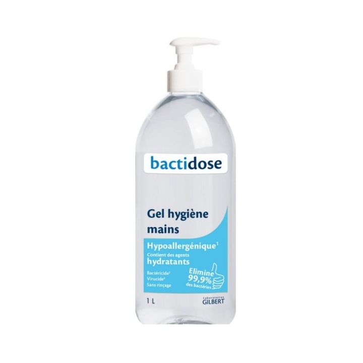 Gel hygiène des mains Bactidose - flacon à pompe de 1L