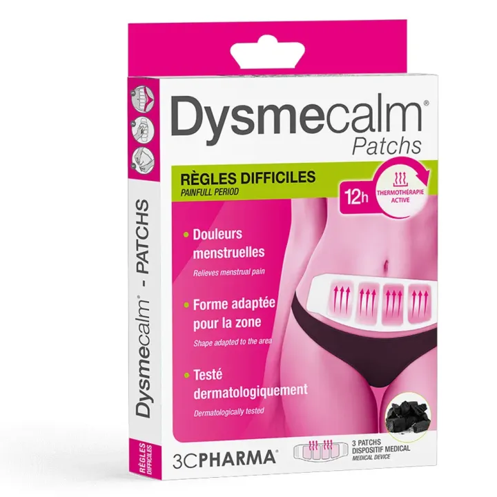 Dysmecalm règles difficiles 3C Pharma - boite de 3 patchs