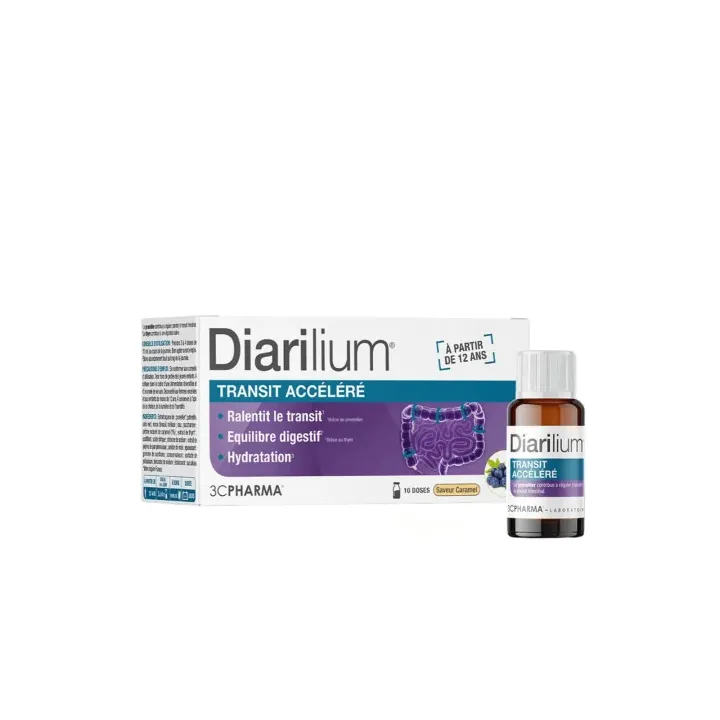 Diarilium transit accéléré saveur caramel 3C Pharma - boite de 10 monodoses 