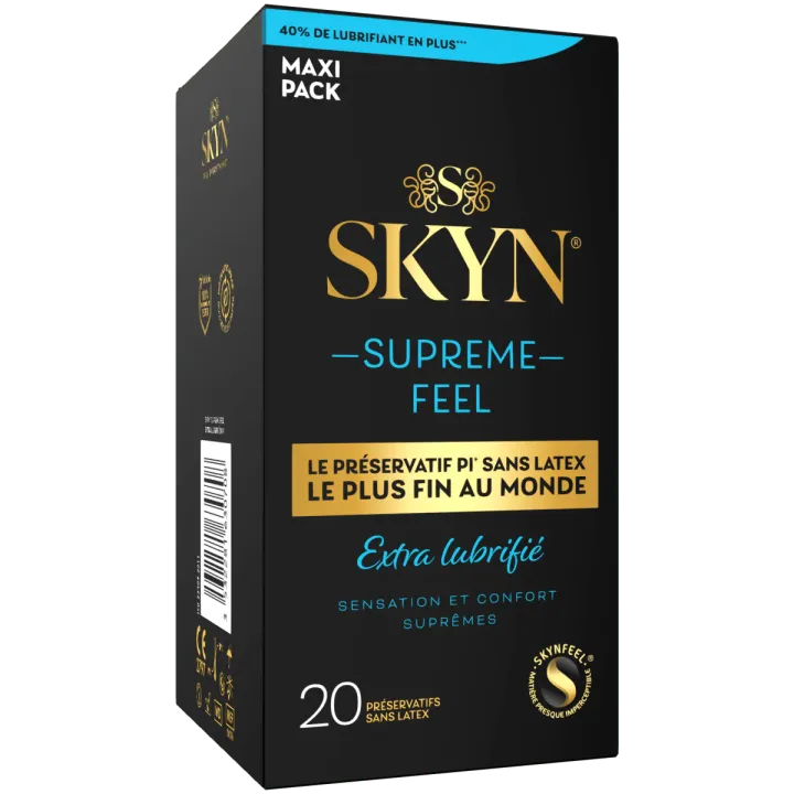 Skyn suprême feel extra lubrifié préservatifs Manix - 20 préservatifs sans latex     