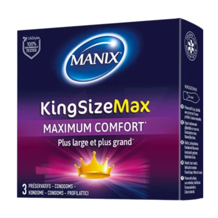 Préservatifs king size max Manix - boite de 3 préservatifs 