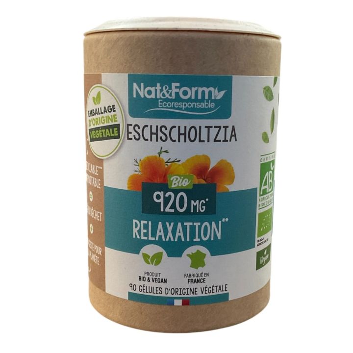 Eschscholtzia bio Relaxation Nat&Form - pot de 90 gélules