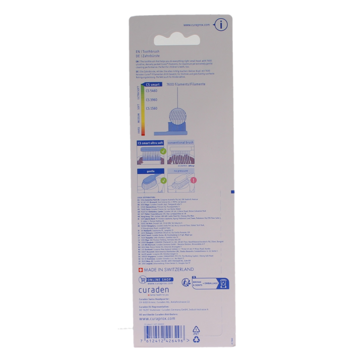 Brosse à dents cs smart ultra soft Curaprox - lot de 3 brosses à dents