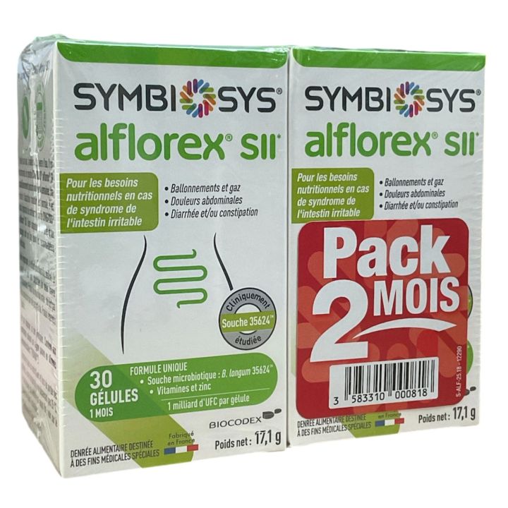 Symbiosys Alflorex SII Biocodex - lot de 2 boites de 30 gélules