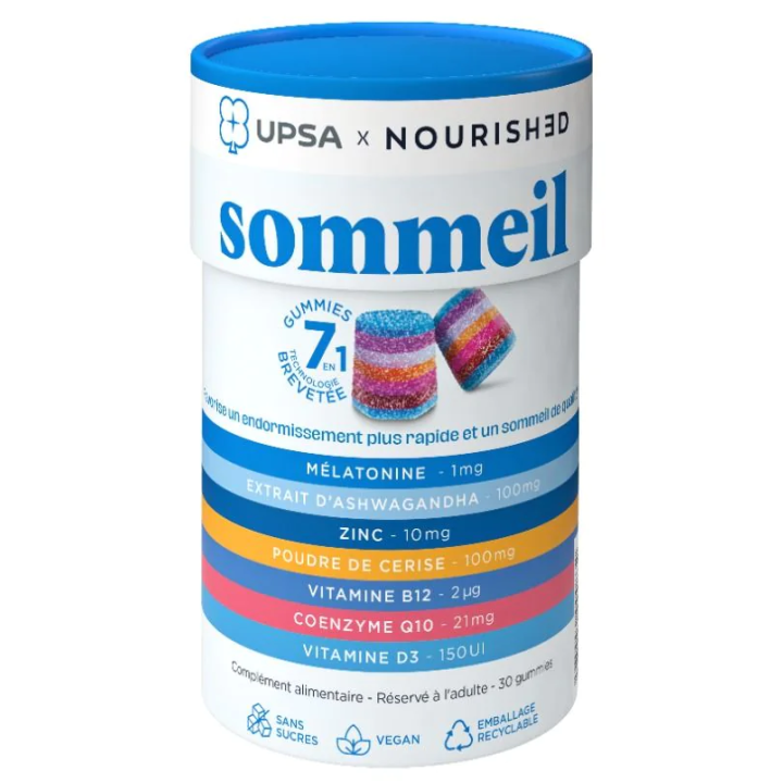 Gummies sommeil 7en1 Upsa x Nourished - boite de 30 gummies