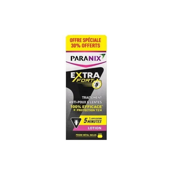Extra Fort traitement anti-poux et lentes Paranix - flacon de 200ml + peigne métal inclus 