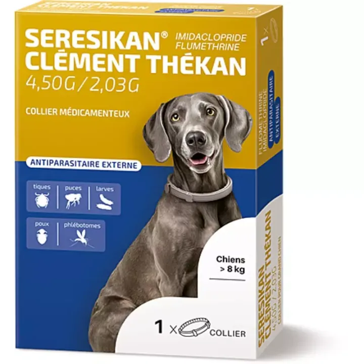Seresikan collier antiparasitaire externe grand chien + de 8kg Clément Thékan - boite de 1 collier