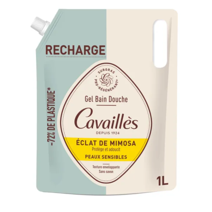Recharge gel bain douche éclat de mimosa Rogé Cavaillès - éco-recharge de 1l
