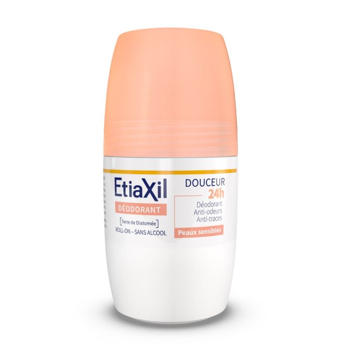 Déodorant douceur 48H sans aluminium Etiaxil - roll-on de 50 ml