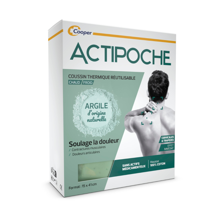 Actipoche Coussin thermique argile cervicales et trapèzes Cooper - un coussin