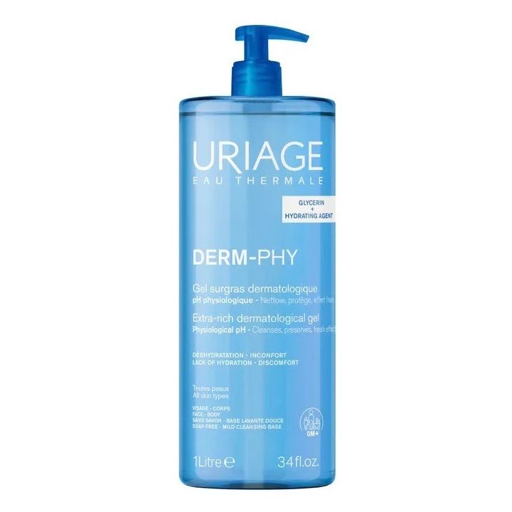 Derm-phy gel surgras dermatologique Uriage - flacon-pompe de 1L