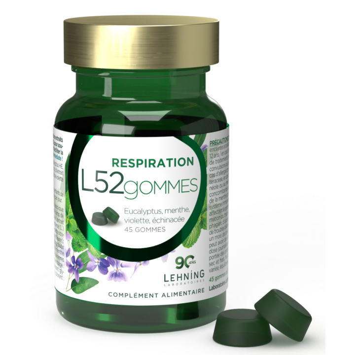 L52 gommes respiration Lehning - pot de 45 gommes 
