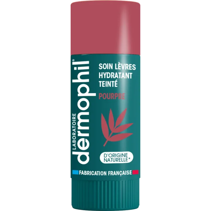 Soin lèvres hydratant teinté Pourpre Dermophil - stick de 4g