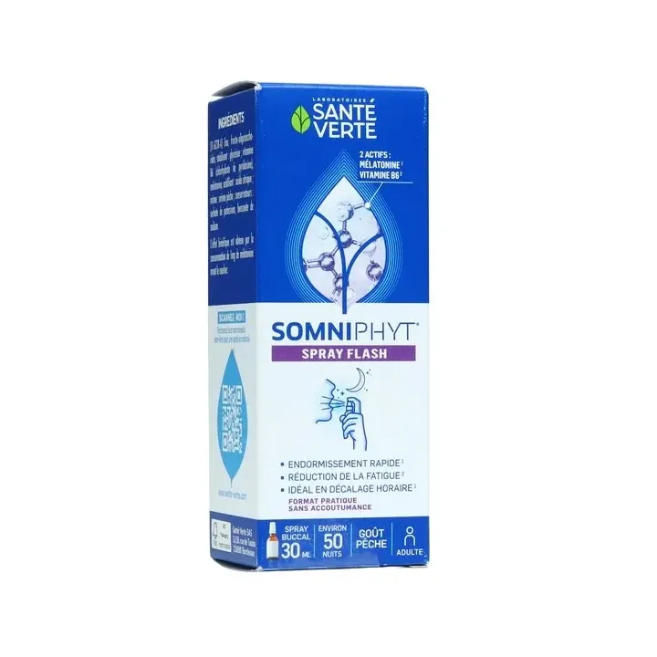 Somniphyt spray flash goût pêche Santé Verte - spray de 30ml