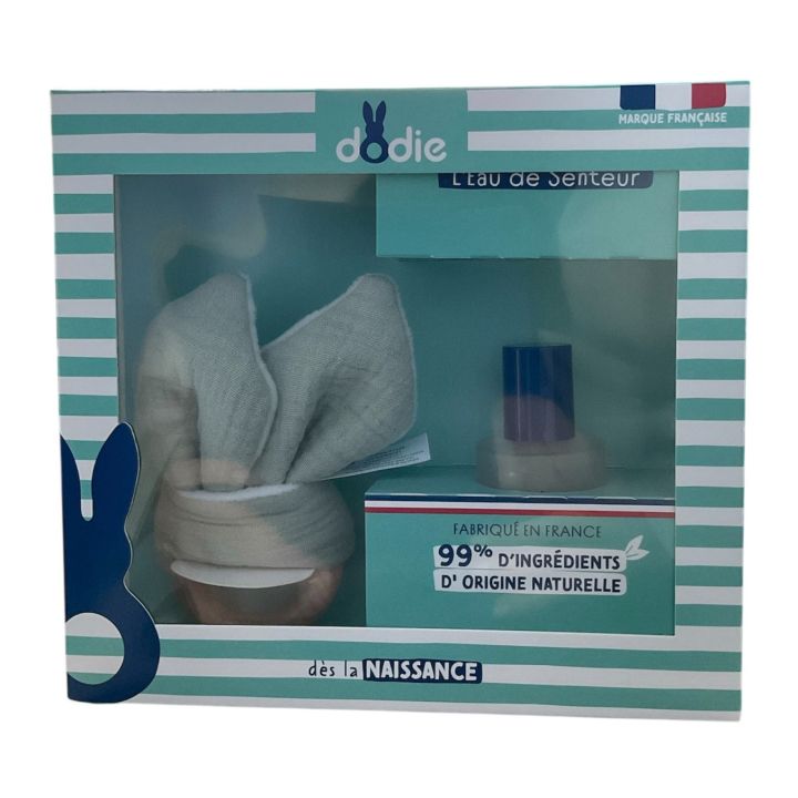 Coffret Eau de senteur Dodie - flacon de 50ml + doudou de dentition offert