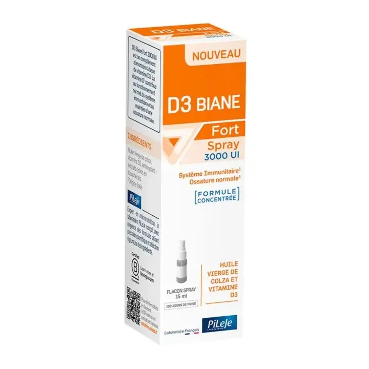 D3 Biane fort spray 3000ui Pileje - flacon spray de 15ml