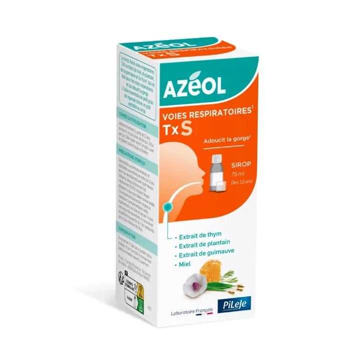 Azéol TxS sirop adoucit la gorge Pileje - flacon de 75 ml