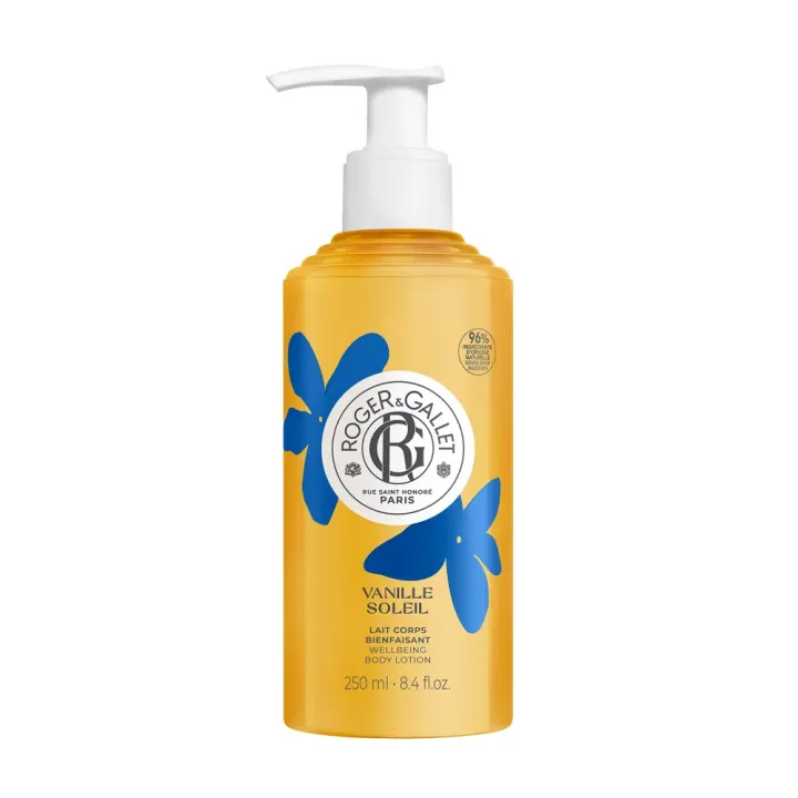 Lait corps bienfaisant Vanille Soleil Roger & Gallet - flacon-pompe de 250ml