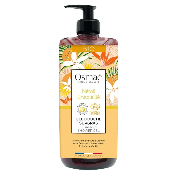 Gel douche surgras néroli ensoleillée BIO Osmaé - flacon-pompe de 1L