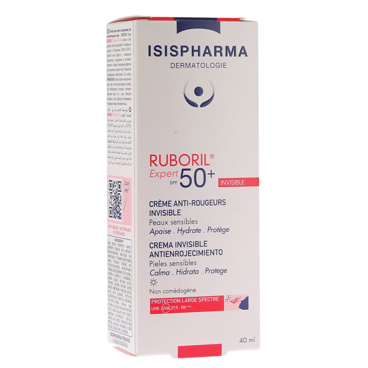 Ruboril Expert 50+ crème anti-rougeurs invisible Isispharma - tube de 40ml