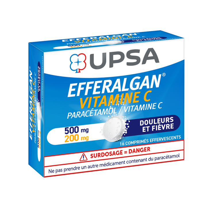 Efferalgan Vitamine C 500-200mg - boite de 16 comprimés effervescents