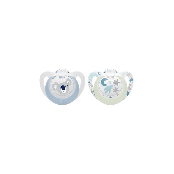 Starlight sucettes day & night 0-6mois NUK - lot de 2 sucettes