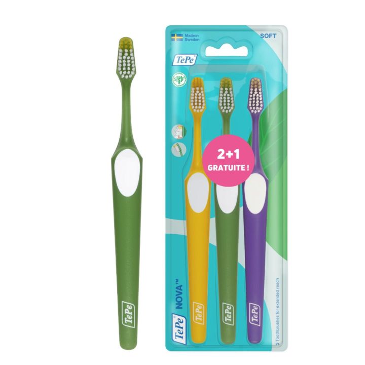 Brosse à dents Nova souple TePe - 3 brosses à dents