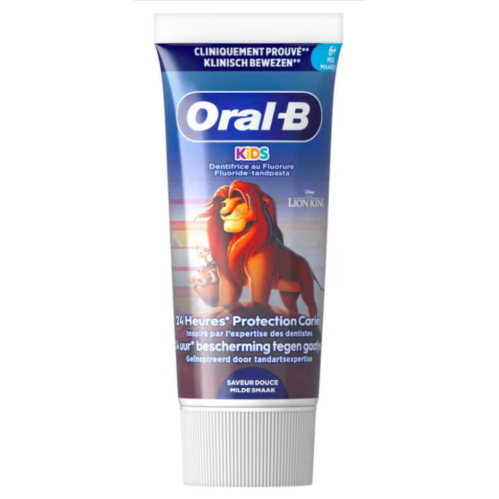 Dentifrice kids protection caries Roi Lion dès 6 mois Oral-B - tube de 60ml
