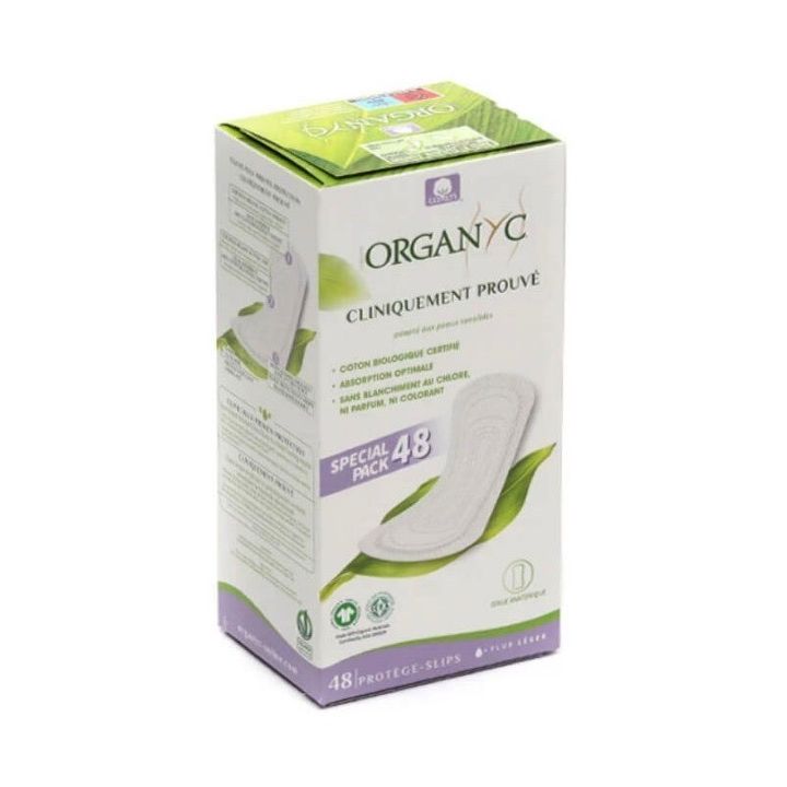 Protège-slips coton bio flux léger Organyc - boite de 48 protections