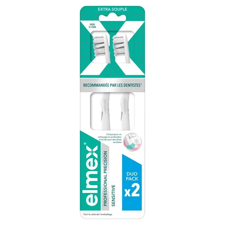 Brosse à dents professional precision sensitive extra souple Elmex - lot de 2 brosses à dents