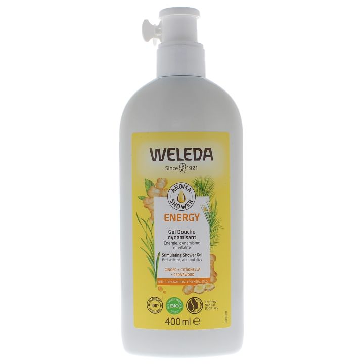 Aroma Shower Energy Gel douche dynamisant Weleda - flacon-pompe de 400ml
