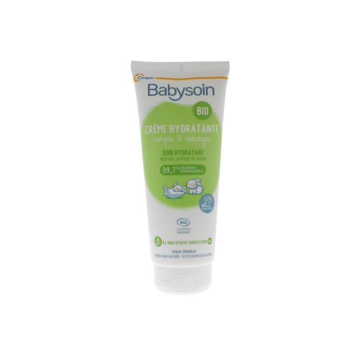 Babysoin Crème hydratante corps et visage bio Cooper - tube de 200ml